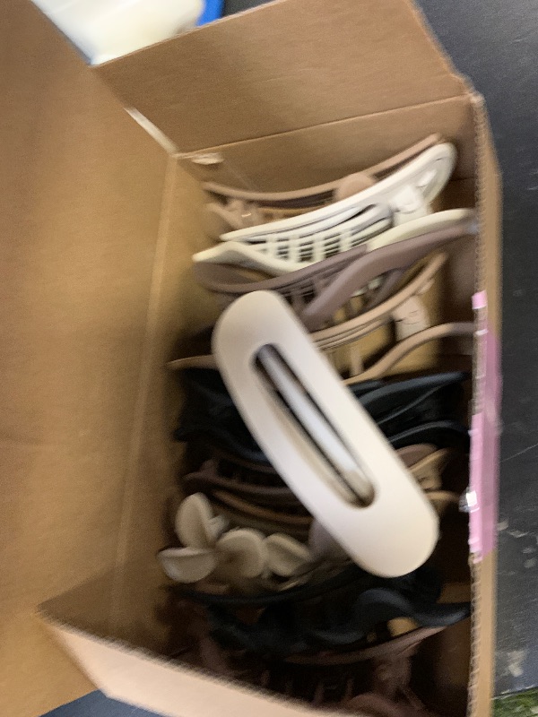 Photo 1 of 12 Pcs Flat Hair Clips for Women - 3 Styles Flat Claw Clips for Thin Thick Hair, Strong Hold Hair Accessories