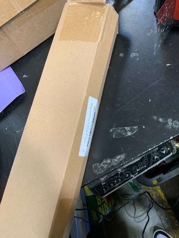 Photo 1 of 12Pcs Artificial Wisteria Flowers 3.6 Feet/Piece White Dense Artificial Fake Wisteria Vine Ratta Hanging Garland Silk Flowers String Home Party Wedding Decor(White-Dense)