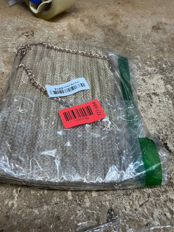 Photo 1 of (USED/FAIR) (BAGGED) Liadreem Straw Clutch Purse for Women Designer Evening Handbag Summer Beach Shoulder Crossbody Bag, Chain Khaki
