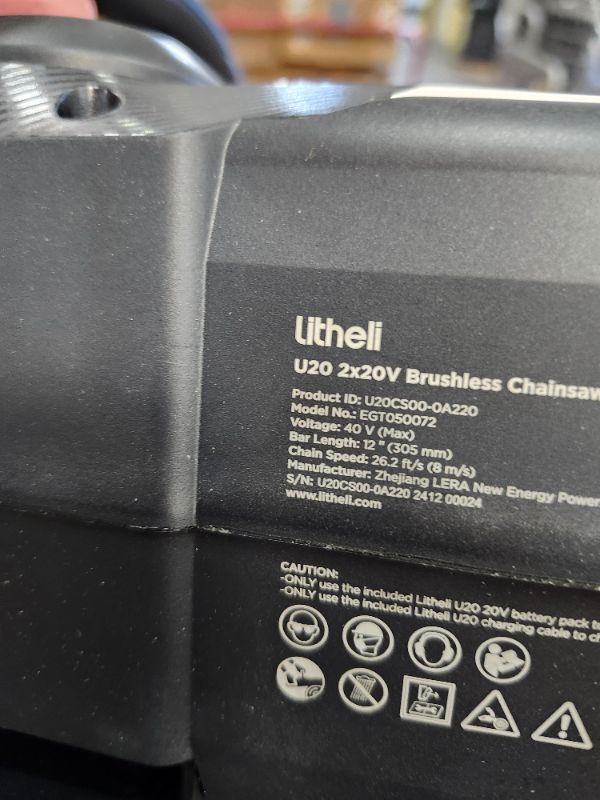 Photo 1 of ******************Battery’s, bar and chain are all missing************
Litheli 12" Brushless Electric Battery Chainsaw, Chain Saw with 2 x 20V MAX 2.0Ah Battery?Cordless Handheld Battery Powered Chainsaw Auto-Lubrication for Wood Cutting Trimming Courtyar
