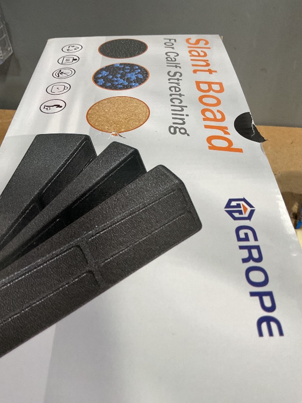 Photo 1 of **PARTIAL SET/MISSING PIECES** Squat Wedge for Calf Stretching With 5 Elastic Band?3 Pcs 12" x 6.3" Foot Stretcher Balance Board for Plantar Fasciitis, Adjustable Foam Slant Board Wedge (Black With 5 Elastic Band)