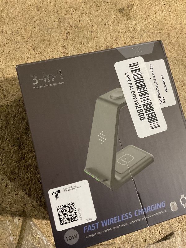 Photo 1 of 3 in 1 Wireless Charging Station, 2025 Upgraded Fast Desk Charger Station for iPhone 16 15 14 13 12 Pro Max Plus, Charger Stand for Apple Watch 10 9 8 7 6 5 4 3 2 SE, Airpods 4 3 2 Pro