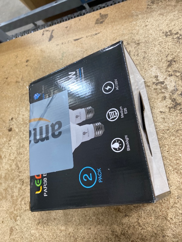 Photo 1 of 2 Pack PAR38 LED Black Light Bulb Halloween, 20W (200Watt Equivalent) E26 Blacklight Bulb Level 385-400nm, Body Paint, Glow in The Dark Party LED Light Bulb Neon Glow Fluorescent Poster