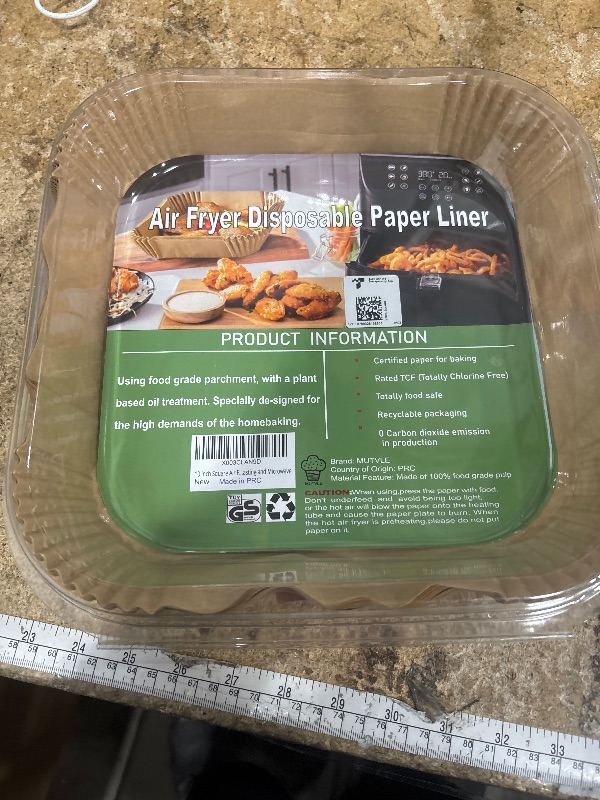 Photo 1 of 10 Inch Largest Square Air Fryer Disposable Paper Liner, XXL 100Pcs Air Fryer Parchment Liners for 8QT or Bigger Air Fryer, Non-stick, Food Grade Baking Paper for Frying, Roasting and Microwave