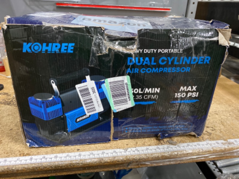 Photo 1 of **MISSING PIECES** Kohree 12V Dual Cylinder Air Compressor, 12.35 ft³/Min Fast Tire Inflator, Portable Heavy Duty Tire Pump with Max 150 PSI for Offroad Truck, RV, 4x4 Vehicles