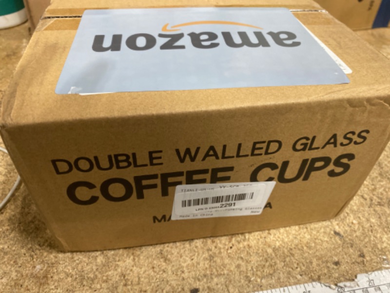 Photo 1 of [4-Pack,12Oz] Glass Cups, Double Walled Thermo Espresso Glasses, Insulated Coffee Mugs, Drinking Glasses