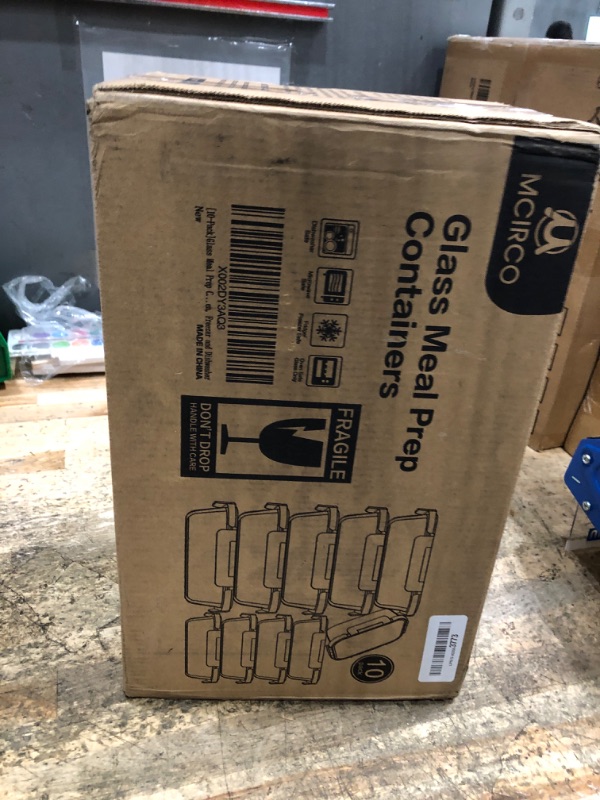 Photo 1 of [10-Pack] Glass Meal Prep Containers with Lids, MCIRCO Food Storage Containers with Snap Locking Lids, Airtight Lunch Containers, Microwave, Oven, Freezer and Dishwasher