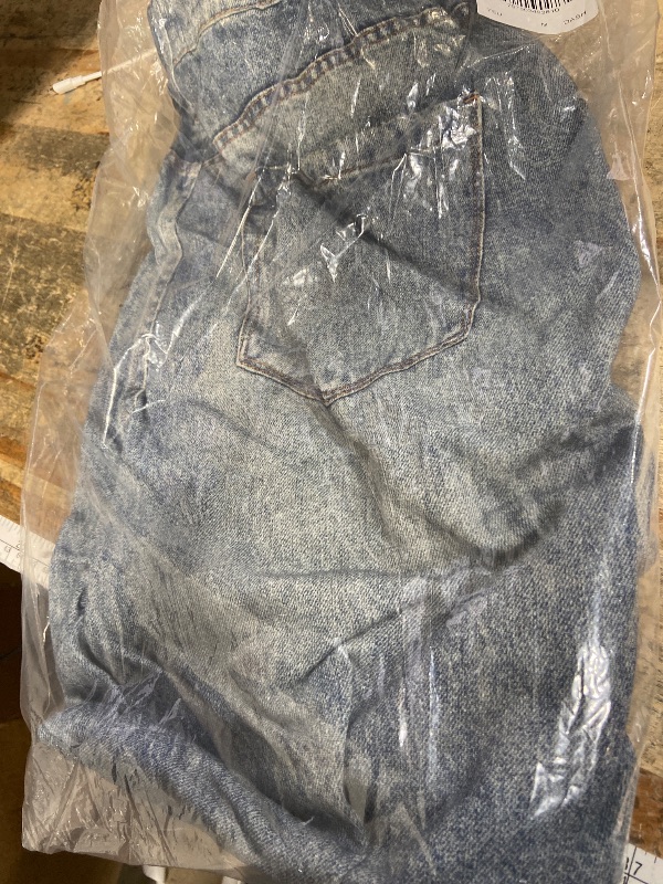 Photo 1 of [BLANKNYC] Womens French Terry Distressed Printed Denim Jogger, Comfortable & Stylish Pants, Yes Please, Medium, Blue