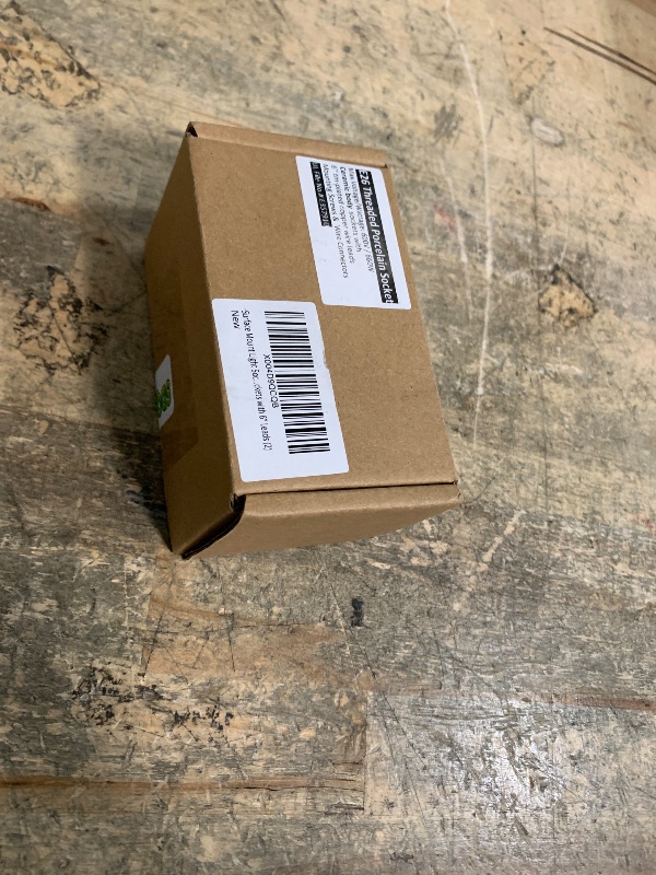 Photo 1 of Surface Mount Light Socket,E26 Medium Screw Porcelain Bulb Socket,Cleat Lamp Socket with Two Hole Flanged Mounting,Keyless Sockets with 6" Leads (2)