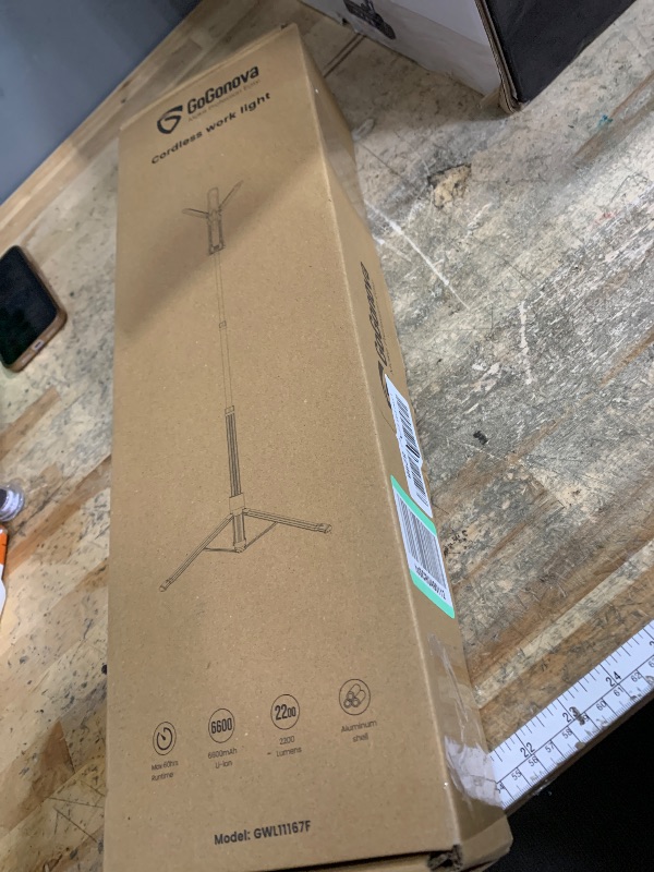 Photo 1 of 2025 Rechargeable Work Light with Stand, 4 in 1 Cordless Camping Light, 700/1200/2200 Lumens, 4000/6500K Dimmable LED Work Lamp with Detachable Tripod?Grey?