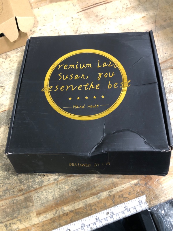 Photo 1 of 10" Gold Lazy Susan for Table Top, Oak Wood Lazy Susan Turntable Organizer for Dining Coffee Table Centerpiece Bar Decor Kitchen Countertop Bathroom Vanity Decorative Tray for Perfume Jewelry Round