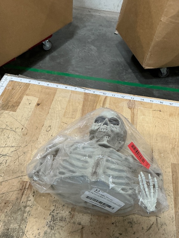 Photo 1 of **HANDS ARE BROKEN OFF** Halloween Skeleton Decorations with Colorful Light, Scary Groundbreaker Skull Stakes Lights for Halloween Graveyard Garden, Lawn, Haunted House, Holiday Party Home Decor