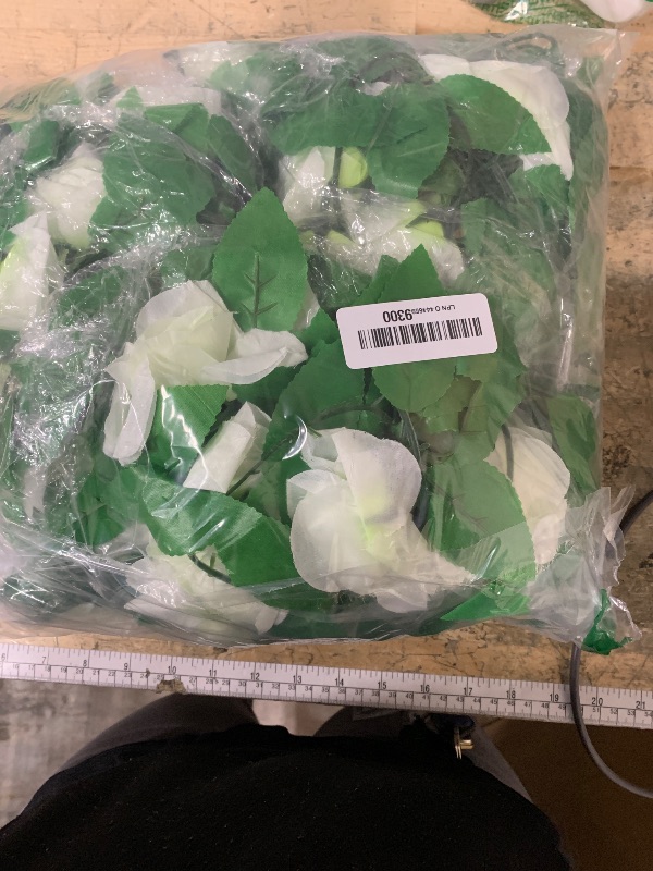 Photo 1 of 10PCS Fake Rose Garland, 7.5Ft Artificial Vines Flowers Hanging Rose Vine for Table Wedding Backdrop Arch Wall Party Mantle Festival Decor (Light White)