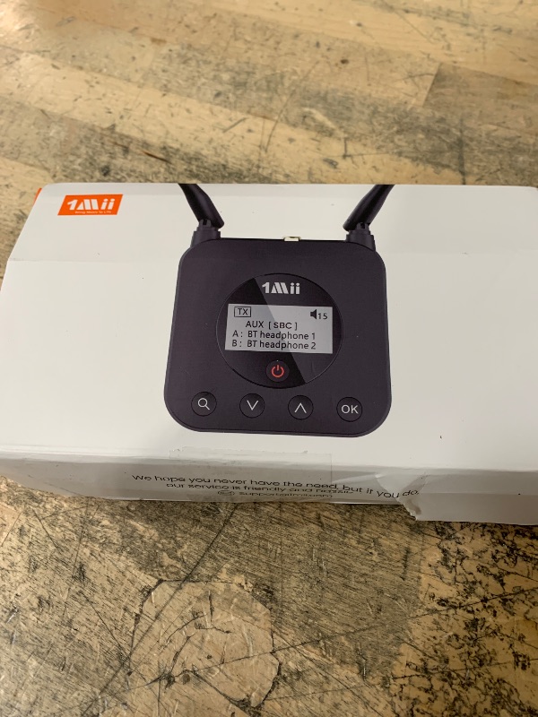 Photo 1 of 1Mii B06TX+ Long Range Bluetooth 5.2 Transmitter for TV/PC/Projector to 2 Wireless Headphones/Speakers, Bluetooth Adapter for TV w/Screen Display Plug n Play, aptX Low Latency & HD Audio