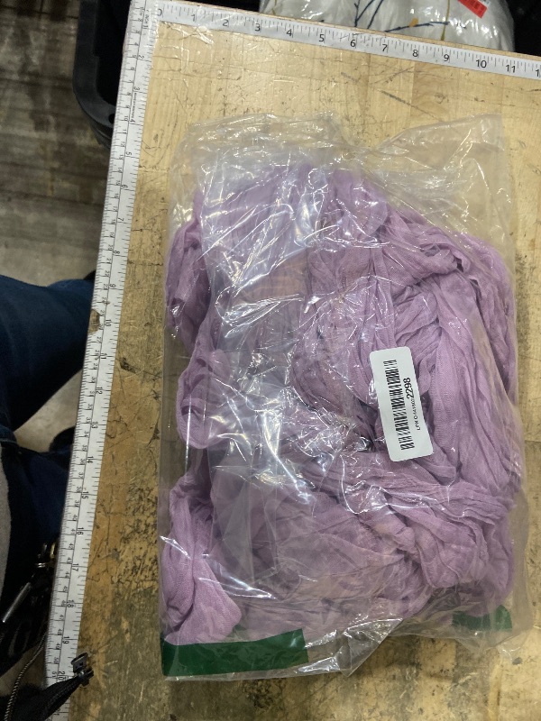 Photo 1 of 4 Pack Lavender Cheesecloth Table Runner 20 x 120 inch Gauze Table Runners 10 FT Long,Semi Sheer Boho Cheese Cloth Fabric Table Runner Bulk for Wedding,Party,Baby Shower,Bridal Shower Decoration