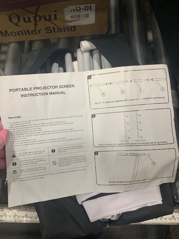 Photo 1 of
Click to see full view
Outdoor Projector Screen with Stand, TOWOND 120 inch Portable Projector Screen Black Backing, Indoor Projection Screen 16:9 4K HD Wrinkle-Free Movie Screen with Carry Bag for Backyard Movie Night