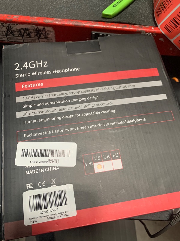 Photo 1 of *** CHECK COMMENTS****      MONODEAL Wireless TV Headphones, Over Ear Headsets for TV Watching with Charging Dock, 2.4GHz RF Transmitter, 100ft Wireless Range and Rechargeable 20 Hour Battery, Black