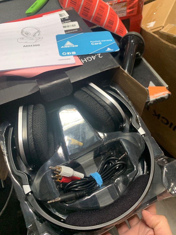 Photo 1 of *** CHECK COMMENTS****      MONODEAL Wireless TV Headphones, Over Ear Headsets for TV Watching with Charging Dock, 2.4GHz RF Transmitter, 100ft Wireless Range and Rechargeable 20 Hour Battery, Black