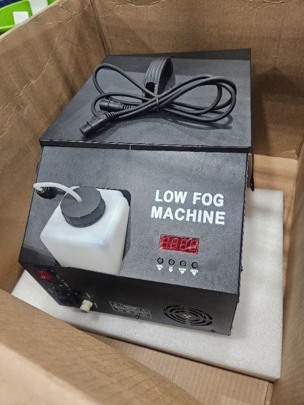Photo 1 of ** SEE NOTES ** Low Lying Fog Machine, 1500W Dry Ice Fog Machine Fog Chiller Ground Fogger Outdoor and Indoor w/Remote and Wired Controller for Dance Floor Halloween Wedding Party Stage Effect