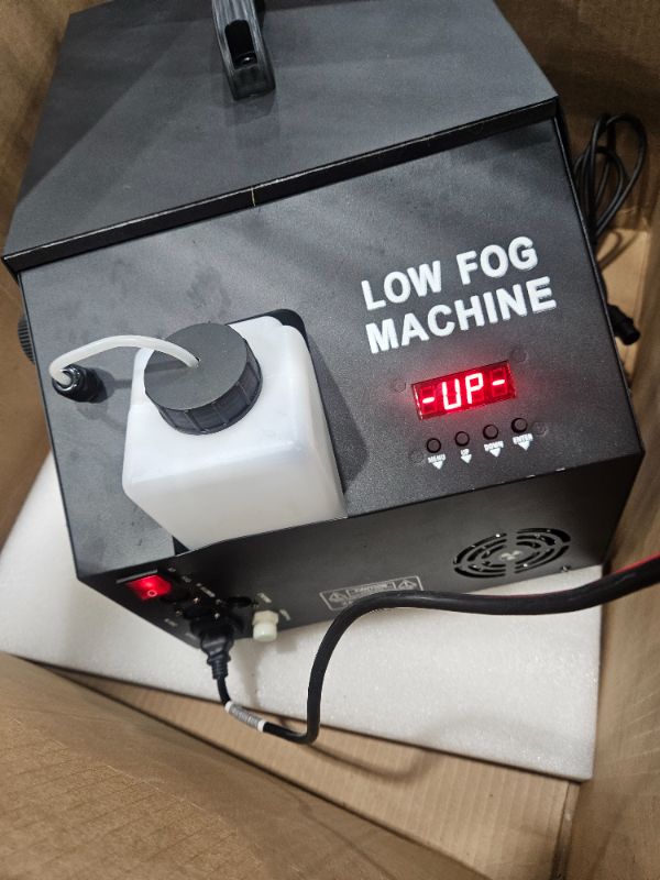 Photo 1 of ** SEE NOTES ** Low Lying Fog Machine, 1500W Dry Ice Fog Machine Fog Chiller Ground Fogger Outdoor and Indoor w/Remote and Wired Controller for Dance Floor Halloween Wedding Party Stage Effect