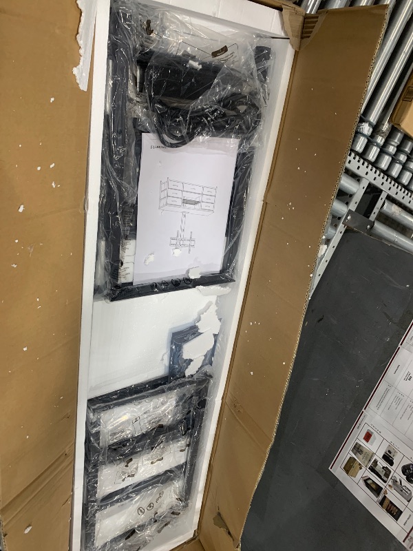 Photo 1 of **MISSING HARDWARE**TV Stand with Mount and 7 Fabric Drawers, Led Entertainment Center with Power Outlets for 32 45 55 60 65 70 inch TVs, Black Dresser with Open Shelves, Media Console Cabinet for Living Room Bedroom