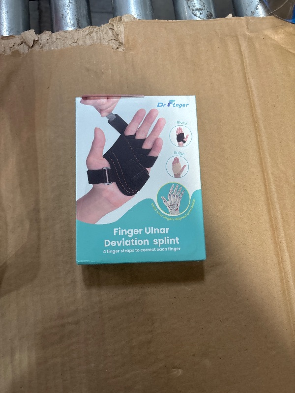 Photo 1 of DrFinger Finger Ulnar Deviation Splint Brace, Finger Joint Deviation Orthopedic Corrector With Metal Bracket-Beige-(Left-M)1056750626
