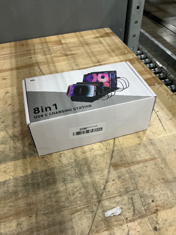 Photo 1 of **MISSING CHARGINIG CABLES***  300W Charging Station for Multiple Devices, 8 Port Multi USB C Charger Station Dock for MacBook iPhone 17/16/15/14/13/12 Samsung Pixel Series iPad, Black (6 Mixed Short Cables Included)