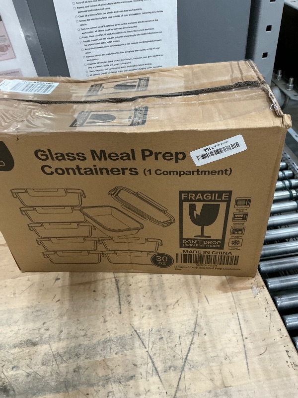 Photo 1 of [8-Pack,30 oz]Glass Meal Prep Containers,Glass Food Storage Containers,Airtight lunch Containers with Lids, Microwave, Oven, Freezer and Dishwasher