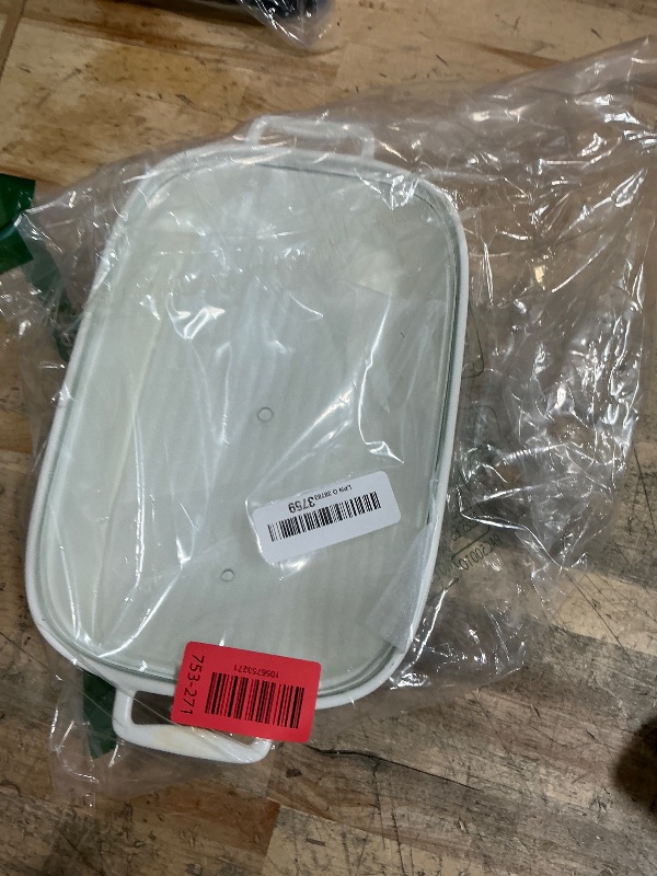 Photo 1 of (MISSING BASE, POT AND GLASS ONLY* jinsongdafa 11" x 7" Ceramic Casserole Dish with Glass Lid and rack, 1.3 Quart Serving Soup Tureen,Chafing Dish for Buffet, Family Food preserve Tray, Catering Casserole for Party Style