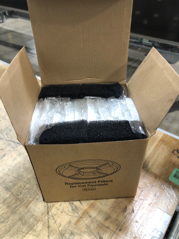 Photo 1 of 21-Piece Cat Fountain Filter Replacement Kit: Includes 16 Filters, 4 sponges, and 1 Brush. Features Double The Activated Carbon and ion Exchange Resin, Fitting Fits Most pet (not Compatible Catit).