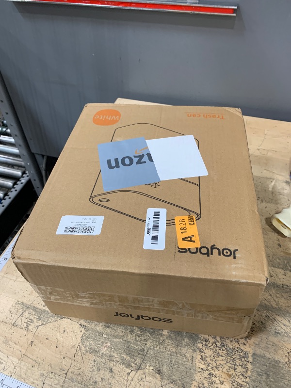 Photo 1 of **LID IS NOT FUNCTIONAL** JOYBOS Small Bathroom Trash Cans with Lids,3.8 Gallon Slim White Plastic Automatic Garbage Can,Narrow Motion Sensor Waterproof Trash Bin for Bedroom, Toilet,Office