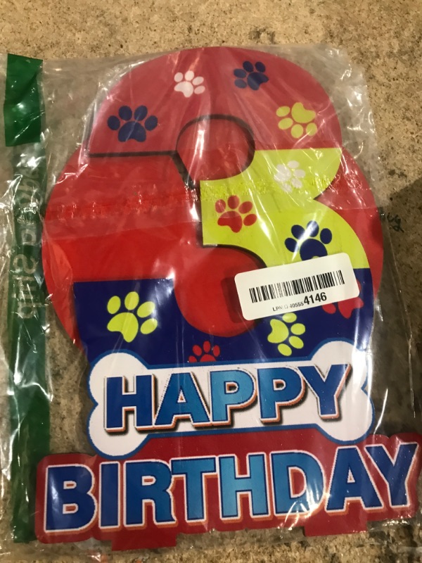 Photo 1 of Dog Paw Number Sign Centerpiece, 3rd Photo Props for Tables, Wooden Table Decorations for Boy Girl Birthday Party Supplies(3rd)