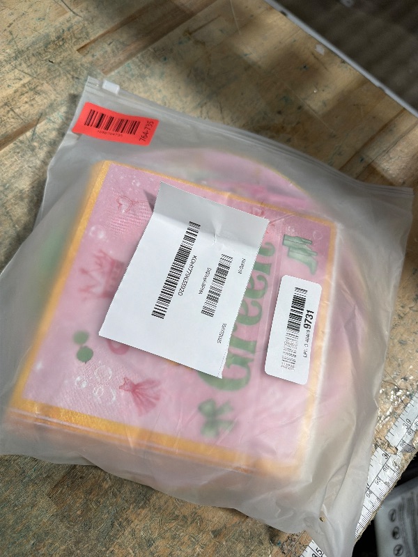 Photo 1 of 41pcs Witch Birthday Party Decorations Tableware Happy Birthday Party Supplies Include 10pcs Pink Plates,10pcs Green Plates,20pcs Napkins and 1pcs Waterproof Tablecloth