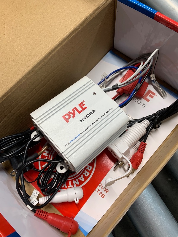 Photo 1 of (see all images) Pyle Auto 2-Channel Bridgeable Marine Amplifier - 200 Watt RMS 4 OHM Full Range Stereo w/ Wireless Bluetooth