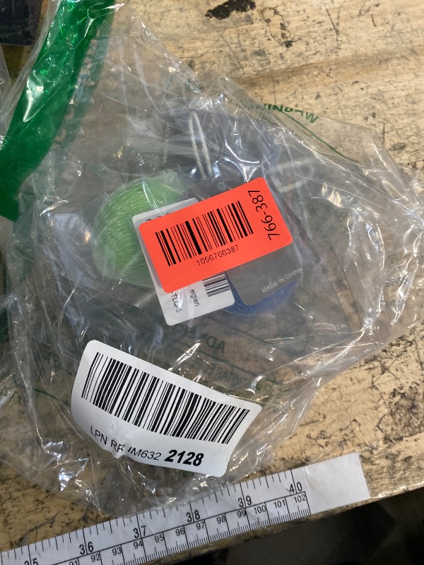 Photo 1 of **PARTIL SET/ ONLY 2 BLUE & GREEN** Vitalili Dog Toy Balls, 4 PCS Rubber Ball Set, Chew Resistant, High Bounce, Textured Design for Teeth Cleaning, Dog Training, Small Breeds, 2in/5cm Diameter