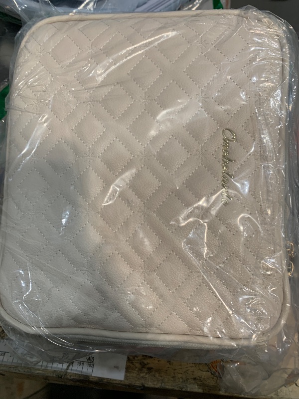 Photo 1 of **LIGHT DOESN'T WORK**PEEH Makeup Bag with Lighted Mirror, Travel Make up Train Case with Adjustable Dividers and Detachable 10x Magnifying Mirror, Cosmetics Organizer for Women (Beige)