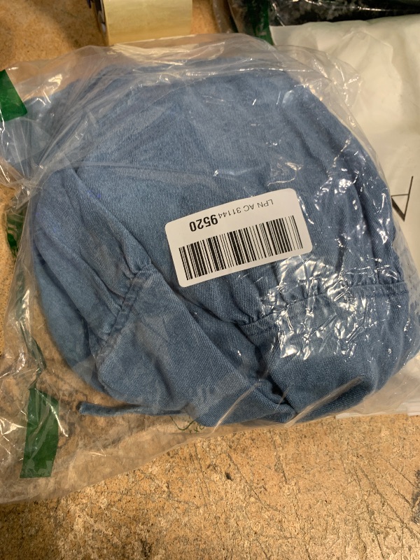 Photo 1 of (LARGE) (BAGGED) (USED/FAIR) POTILI Denim Dress for Women Puff Short Sleeve Jean Dresses Sweetheart Neck Denim Mini Dress L