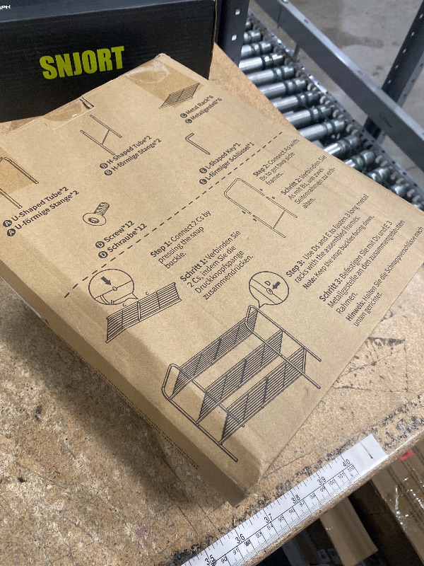 Photo 1 of **UNKNOWN MISSING ASSEMBLY PIECES** Kitsure Shoe Rack - Stainless Steel Shoe Organizer, Sturdy Shoe Rack for Closet and Front Door Entrance, Free Standing Shoe Shelf, Closet Organizers and Storage, 25.6" Wide - 3 Tier, Black