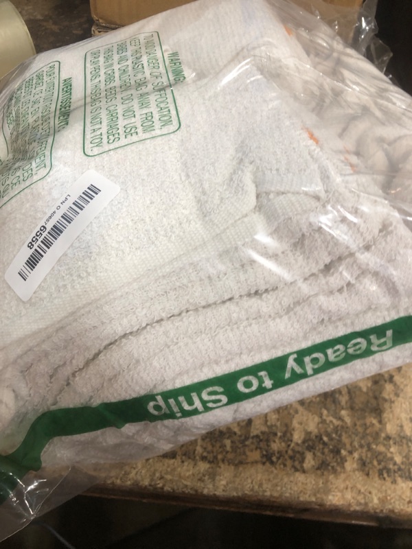 Photo 1 of (PARTIAL SET) (USED/FAIR) (BAGGED) Bar Mop Towels Pack of 24 – Bulk Terry Cleaning Rags 16"x19" – Absorbent, Durable Cotton Towels for Kitchen, Restaurant, Bar, Home – Multipurpose Commercial Terry Cloth Shop Rags (Gold Stripe)