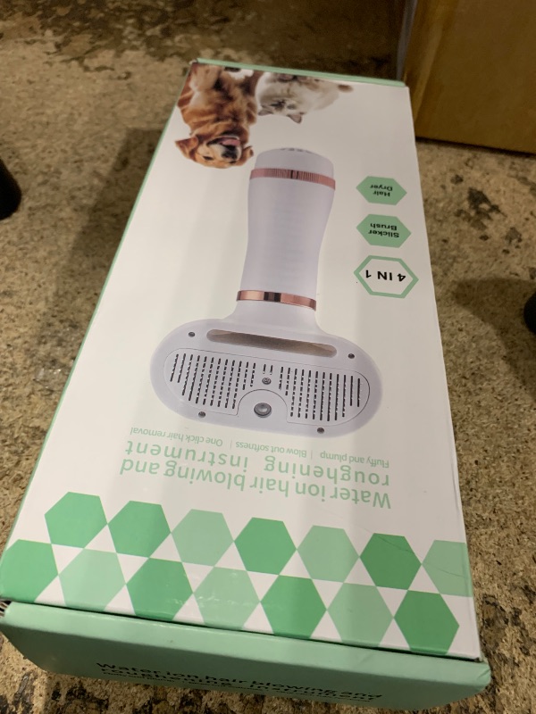 Photo 1 of 3-in-1 Pet Hair Dryer Brush for Dogs & Cats Portable, Dog Hair Blower & Slicker Brush Adjustable Temp (Low/Middle/High), Overheat Protection