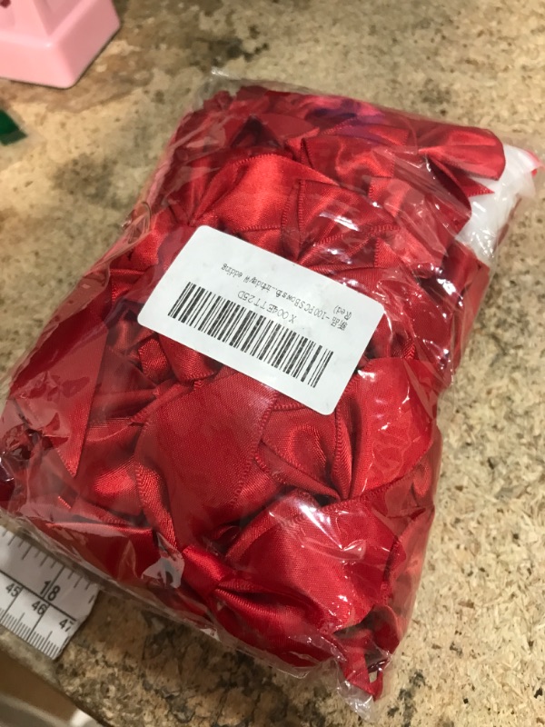 Photo 1 of 100 PCS Bows for Gift Wrapping, 2.75" Satin Ribbon Bows with Double-Sided Tape, Small Bows for Crafts, Bow Decor, Mini Bows Decorations for Party Baby Shower Birthday Wedding (Red)