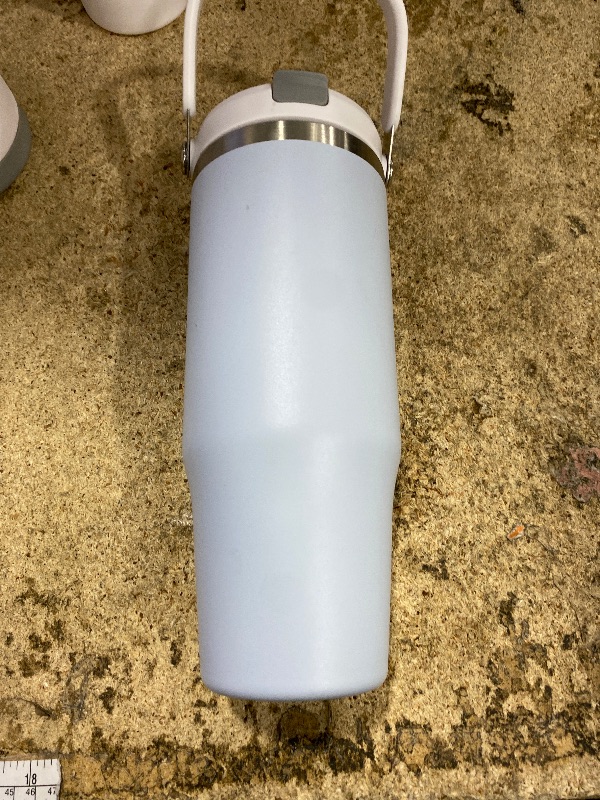 Photo 1 of  Tumbler with Top Handle, Double Wall Vacuum Insulated Tumbler with Flip Straw, Travel Coffee Mug 32oz Powder Coated Cup for Laser Engraving