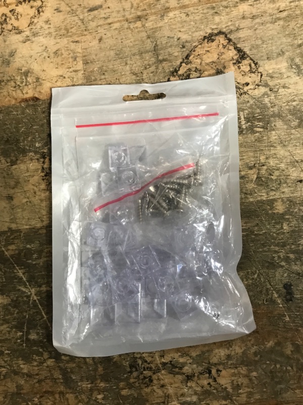 Photo 1 of 20 Set Mirror Hangers for Wall Mounting - Holders, Brackets, Hanging Clips - Clear Plastic Glass Crystal Hardware Frameless Kit