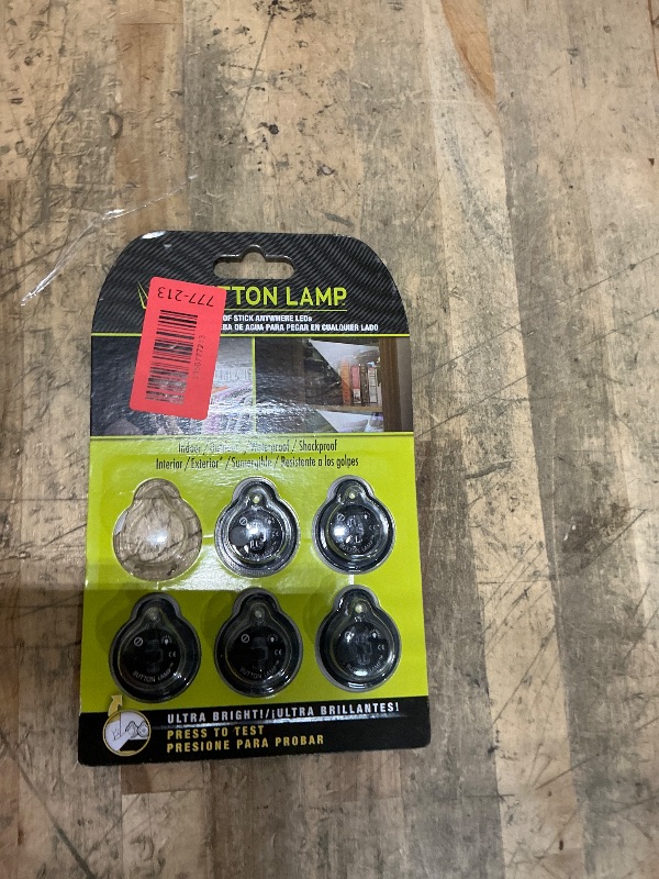 Photo 1 of ** missing 2** Panther Vision Button LAMP Adhesive LEDs Light Package - Lightweight, Ultra Small, Ultra Bright LED Utility Lights (6 Pack)