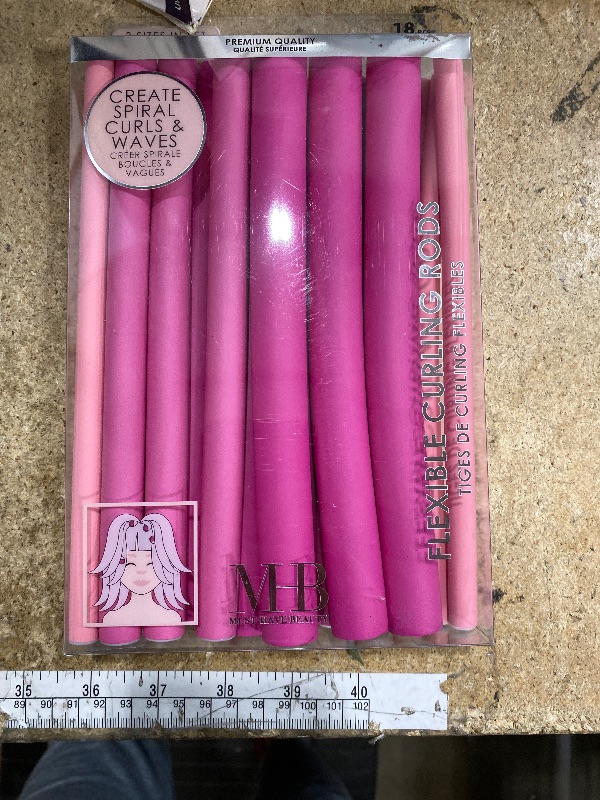 Photo 1 of 18pc Flexible Curling Rods Pink Hair Curlers for Women In Assorted Sizes - Curly Hair Products For Spiral Curls & Waves| Classic Hair Roller Set, Volumizing Heatless Curler Value Pack
