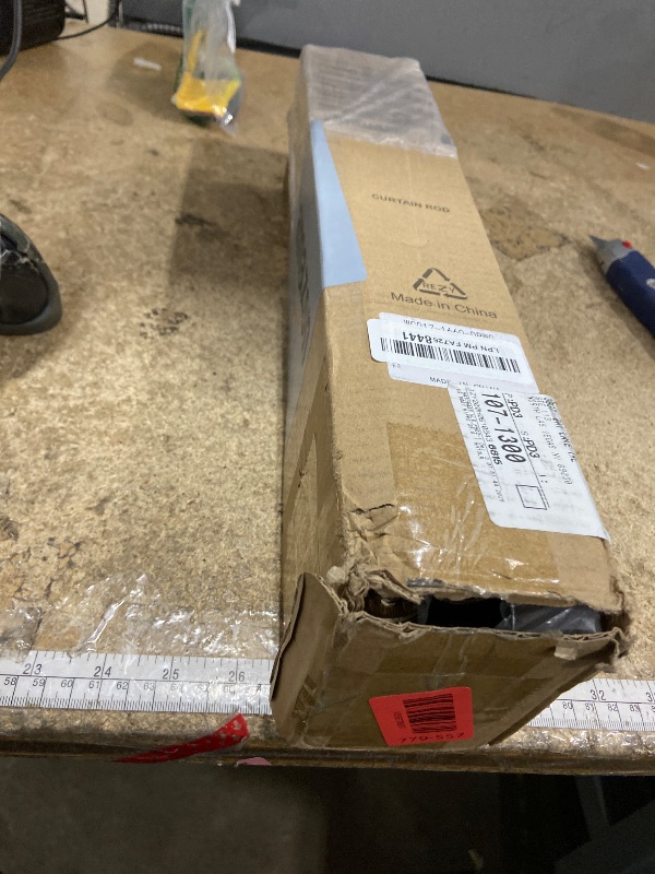 Photo 1 of 2 Pack Weathered Wood Grain Curtain Rods for Windows 28 to 48 Inches 1" Diameter Heavy Duty Window Curtain Rod Adjustable with Solid Finials for Living Room Bedroom Kitchen Farmhouse Outdoor