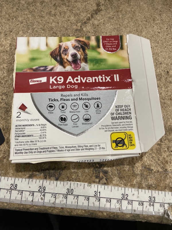Photo 1 of (ONLY 1 DOSE)K9 Advantix II Large Dog Vet-Recommended Flea, Tick & Mosquito Treatment & Prevention | Dogs 21-55 lbs. | 2-Mo Supply (Packaging may vary)