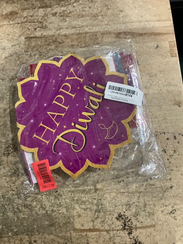 Photo 1 of 17 Pieces Happy Diwali Hanging Paper Fan Decorating Deepavali Themed Round Pattern Paper Garlands Set Indian Diwali Party Decoration for Indoor Decorations Hindu Greeting Party Supplies