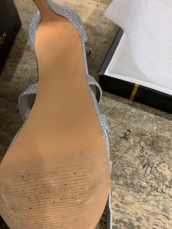 Photo 1 of ****size 5.5*** IDIFU Silver Glitter Strappy High Heels - Platform, Stiletto Wedding Party Bridal Dress Shoes (5.5)