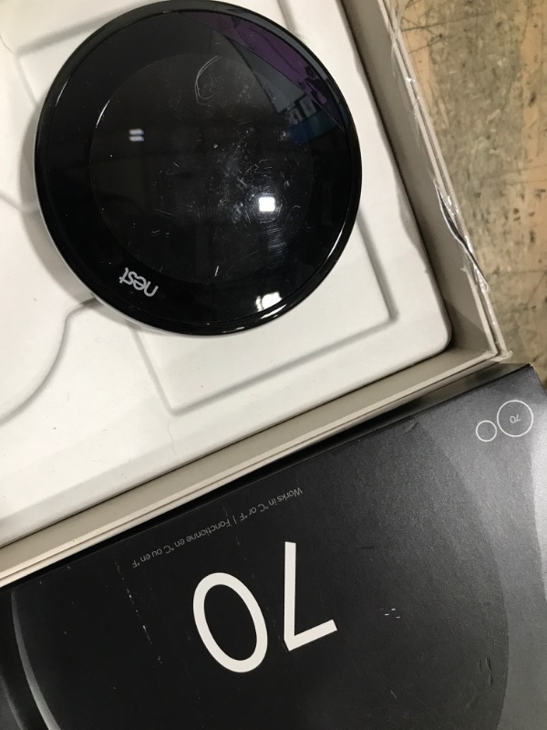 Photo 1 of **PARTS ONLY NON FUNCTIONAL**
Google Nest Thermostat - Smart Thermostat for Home - Programmable Wifi Thermostat - Charcoal